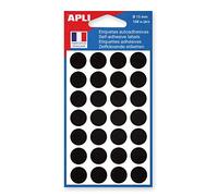 APLI Pastilles adhésives 111847 Ø 15 mm Pochette de 168 Noir