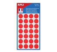 APLI Pastilles adhésives Ø 15 mm - 111843 - Pochette de 168 - Rouge