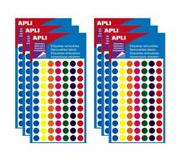 Agipa Lot De 6 Pochettes 308 Pastilles Gomettes Enlevables Diam 8 Mm Assorties