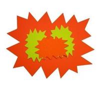 APLI Cartons fluo effaçables 113910 - Forme éclatée - 16 x 24 cm - Paquet de 10 Jaune-orange