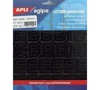 AGIPA Pochette 192 Lettres adhesives 30 mm Noir