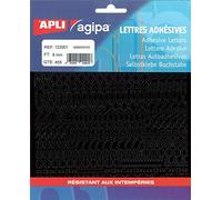 AGIPA pochette 455 lettres + chiffres Adhésifs 8 mm Noir 8mm