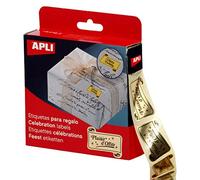 APLI Rouleau étiquettes adhésives «Plaisir d'offrir» 1000 pièces Or