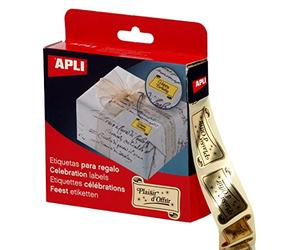 AGIPA Rouleau 1000 Etiquettes adhésives "Plaisir d'offrir" Or