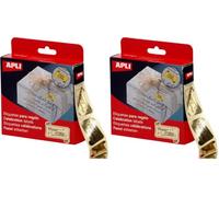 AGIPA Rouleau 1000 Etiquettes adhésives "Plaisir d'offrir" Or (Lot de 2)