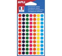 APLI Pastilles adhésives transparentes Ø 8 mm - 112839 - Pochette de 385 - Assorties
