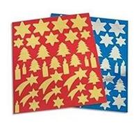AGIPA Sachet de 6 planches de gommettes thème Noël, 3 Or, 3 argent format 21x24 cm