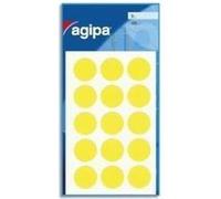 Agipa sachet de 90 pastilles de signalisation rondes gommettes 19 mm jaune 111963