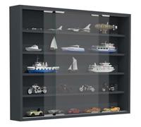 AgisaL vitrines en verre accroché au mur 2 portes coulissantes anthracite.