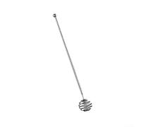 Agitateur à miel en acier naturel avec poignée ergonomique réutilisable (M) | Acier 304, tête en spirale, versement sans goutte, réutilisable pour un usage quotidien, facile à nettoyer