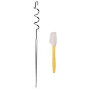 Agitateur Beurre de noix - Acier et silicone 40 cm | Fouet manuel de confiture | Fouet Beurre de noix avec spatule en silicone | Mélangeur manuel pour tartiner, confiture et beurre