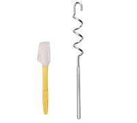 Agitateur de beurre de noix - Acier inoxydable et silicone 40 cm | Agitateur manuel à confiture | Agitateurs à beurre de noix avec spatule en silicone | Agitateurs portatifs pour mélanger la tartinade