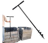 Agitateur de compost de 115,8 cm, outil de tournage de compost manuel d'extérieur, barre de compostage manuel pour l'extérieur