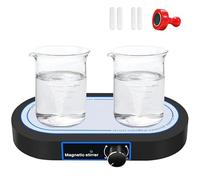 Agitateur de Laboratoire, Agitateur magnétique à double position 2 × 500 ml avec vitesse réglable de 50 à 1 500 tr/min(Zwart)