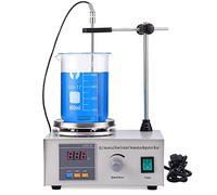 Agitateur magnétique à température constante avec Affichage numérique, 2000 ML, Plaque chauffante 2400 TR/Min, avec Barre d'agitation et Support.