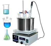 Agitateur magnétique de laboratoire avec bain-marie et bain d'huile 3L | Agitateur chauffant à plaque en acier inoxydable, agitateur chauffant magnétique électrique (2450 tr/min)