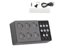 Agitateur magnétique pour pigments, mini mélangeur d'encre de tatouage avec 10 godets de couleur, contrôle indépendant à 6 trous, 3 vitesses réglables, batterie 2500 mAh(Gray)