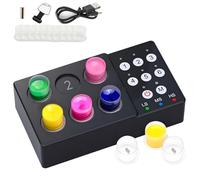 Agitateur magnétique pour pigments, mini mélangeur d'encre de tatouage avec 10 godets de couleur, contrôle indépendant à 6 trous, 3 vitesses réglables, batterie 2500 mAh(Black)