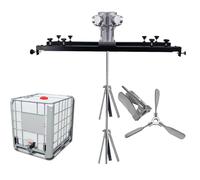 Agitateurs pneumatiques IBC, bétonnière pneumatique avec support, équipement de mélange de peinture, cuve de 1000L, 5cylindres, for mélanger la peinture, les revêtements, la colle et le ciment