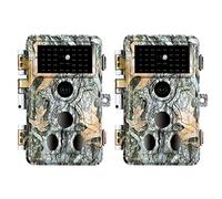 Agitato 2 Pièces Caméra de Chasse Camera de Jeu Trail Cam 48MP 1296P H.264 MP4 Video avec Vision Nocturne Activée par Le Mouvement, IP66 Étanche