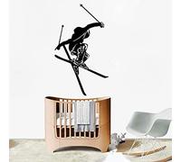 AGiuoo Ski Sticker Mural Ski Vinyle Autocollants Skieur Art décalcomanie Ski Saut Freestyle Sport Autocollant Papier Peint peintures murales 42x72cm