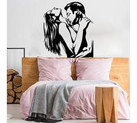 AGjDF Moderne Sexy Baiser Homme Femme Fille Stickers Muraux Chambre Nude Couple Romantique Sticker Mural Vinyle Salon Couple Chambre Décoration -64x54 cm
