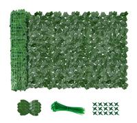 AGJIDSO Haie Artificielle 1x3M, Mur Vegetal Artificiel Exterieur, Brise Vue Jardin Décoration, Clôture de Feuilles Artificielles, 100 Pcs Serre Cable Plastique