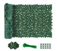 AGJIDSO Haie Artificielle 1x3M, Mur Vegetal Artificiel Exterieur, Brise Vue Jardin Décoration, Clôture de Feuilles Artificielles, 100 Pcs Serre Cable Plastique