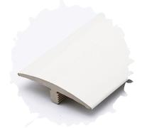 AGKANVCVNT Bande De Transition De Sol Auto-adhésive Large 4cm Bande Revêtement De Sol Anti Dérapant PVC, Profilé en T, Bande De Séparation, Finition Grain De Bois - Découpable(White,6 Pcs)