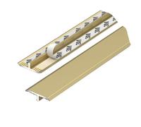 AGKANVCVNT Bande De Transition en Aluminium 90cm Long Barre Seuil De Porte, Profil De Transition Sol en T, Transition Facile Fixation, Largeur 1.5/2.2/2.5cm(Gold,3X L 90 x W 2.2CM)