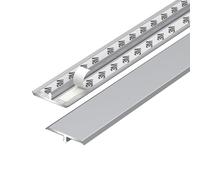 AGKANVCVNT Barre De Seuil De Porte, Bandes De Transition en Aluminium, Profilé en T pour Sols Stratifiés, Moquettes, Carrelages, Bande Décorative, 90cm Long(Silver,L 90 x W 2.2CM (35" x0.9"))