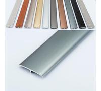 AGKANVCVNT Profile De Transition De Sol, Moulage en T Bandes De Recouvrement De Sol, Bande De Transition en Aluminium, 90cm Long, Découpable, Facile Fixation(Gray A)