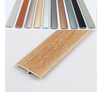 AGKANVCVNT Profile De Transition De Sol, Moulage en T Bandes De Recouvrement De Sol, Bande De Transition en Aluminium, 90cm Long, Découpable, Facile Fixation(Oak Grain)