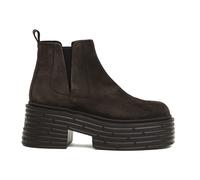 AGL - Botte en cuir marron haut - Femme - Chaussures - Brun - Taille: 37 1/2 EU