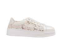 AGL - Giuly Baskets à Lacets en Cuir - Femme - Chaussures - Blanc - Taille: 38 EU