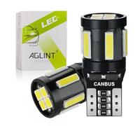 AGLINT Ampoule T10 W5W LED CANBUS Anti Erreur 12V 501 194 168 10SMD Remplacement pour Voiture Intérieur Lumière Dôme Plafonnier Lecture Porte Position Feux De Plaque D'immatriculation 6500K Blanc 2Pcs