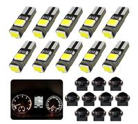AGLINT Ampoule T5 LED Blanc W3W W1.2W 2721 PC74 286 27 37 avec Douille à Visser 12V pour Voiture Tableau de Bord Indicateur Vitesse Instrument Gauge Cluster Voyant Format Compact 10Pcs