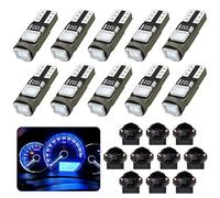 AGLINT Ampoule T5 LED Bleu W3W W1.2W 2721 avec Douille à Visser 12V pour Voiture Tableau de Bord Indicateur Vitesse Instrument Gauge Cluster Voyant Format Compact 10Pcs