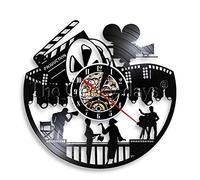 AGlitw Film Nuit Disque Vinyle Horloge Murale Design Moderne Bobines Théâtre Cinéma Acteurs dans Les Films Horloge en Vinyle avec 7 LED Couleurs Mur Montre