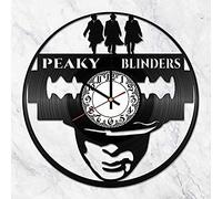 AGlitw Peaky Blinders Crime Drama Disque Vinyle Rétro Horloge Murale Anniversaire Nouvel an Noël Cadeau d'anniversaire Personnalité Design Créatif pour La Décoration Murale