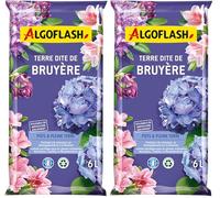 Agloflash Terre dite de Bruyère, Utilisable en Agriculture Biologique - 6L, Marron (Lot de 2)