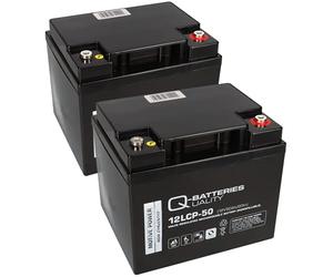 AGM 12LCP-50 Lot de 2 batteries au plomb, 12 V/50 Ah, résistantes aux cycles, compatibles avec MP50-12C, REC50-12I, WP50-12NE