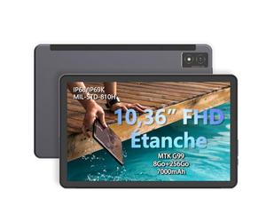 AGM Android 13 Tablette Tactile avec et Cas, 8Go RAM+256Go ROM（2To TF）,Gaming Tablettes Étanche, 10,36 Pouces 2K FHD, G99 2.2Ghz, Double SIM/GPS/4G LTE/WIFI/IP68