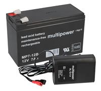 AGM Batterie au plomb 12 V 7 Ah VDs MP7-12B, Faston 6,3 mm, sans entretien, pour onduleur, système d'alarme, éclairage de secours, compatible avec chargeur 12 V 1 A IU DL12-1.0