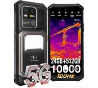 AGM G3 Pro Rugged Téléphone portable avec caméra thermique Android, batterie 10 000 mAh, smartphone d'extérieur 5G, 24 Go + 512 Go, haut-parleur 116 dB, étanche IP68/IP69K, 6,72", 120 Hz, téléphone