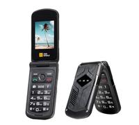 AGM M10 Téléphone portable à rabat 4G robuste sans contrat - Téléphone portable d'extérieur à touches avec double SIM, radio FM, bouton d'appel d'urgence SOS et mémoire extensible jusqu'à 128 Go