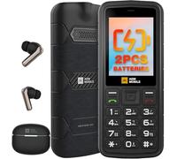 AGM M9 4G Téléphone Portable Senior Débloqué avec Grandes Touches | Robuste Étanche IP68 | Double SIM | Numérotation Rapide | Ergonomique | Téléphone Incassable Pas Cher Noir Batteries Doubles