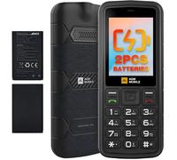 AGM M9 Téléphone Portable Senior 4G Étanche IP68 Grandes Touches Noir