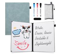 AGM Mini tableau blanc A4, tableau d'écriture portable avec 3 stylos de couleur et gomme pour bureau, salle de t usage domestique - Bleu marine