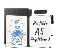 AGM Mini tableau blanc A5 double face portable effaçable à sec avec stylo, pour étude, réunion, gribouillage, noir